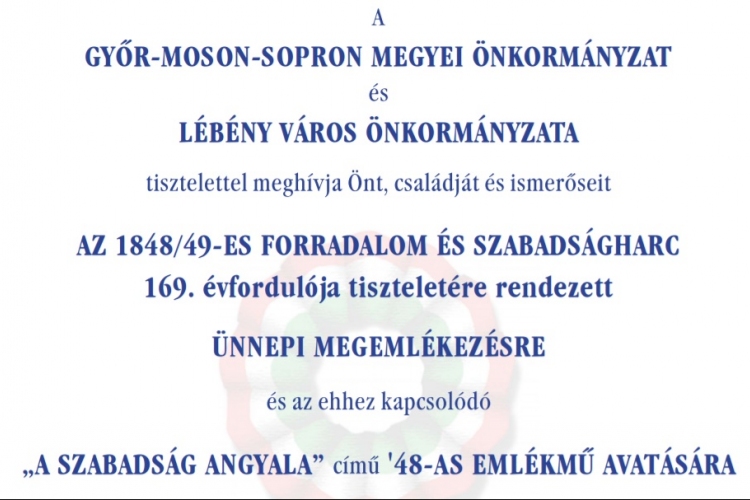 Megyei ünnepi megemlékezés és szoboravatás Lébényben