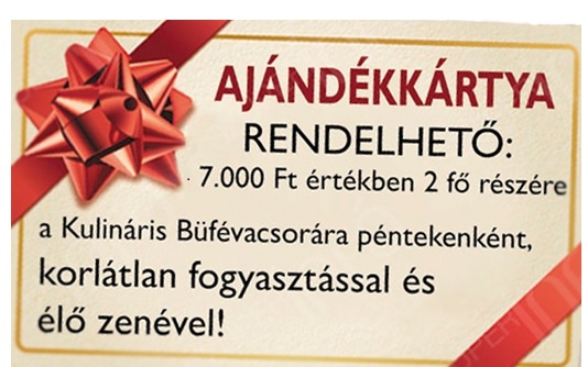 Ajándékkártya Karácsonyra - Themal Étterembe büfévacsorára!