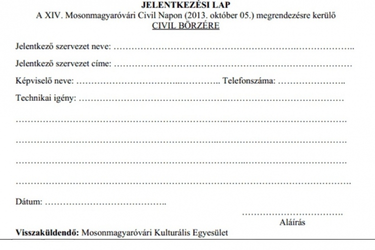 Jelentkezési felhívás civil börzére