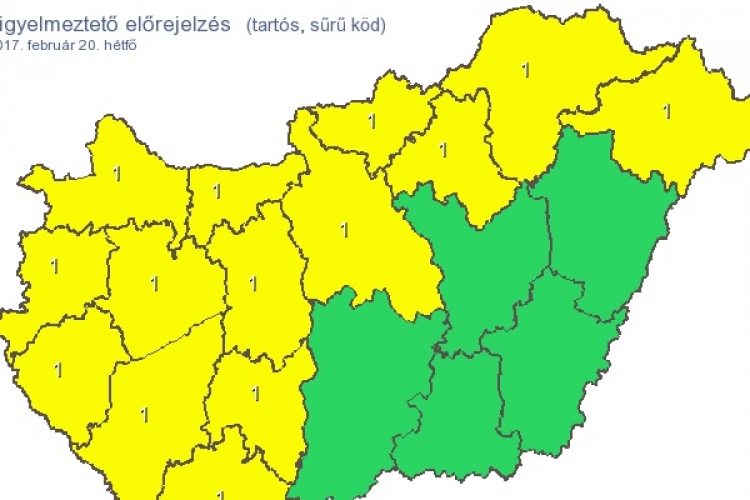 Tartós ködre figyelmeztet a prognózis