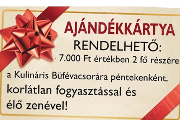 Ajándékkártya Karácsonyra - Themal Étterembe büfévacsorára!